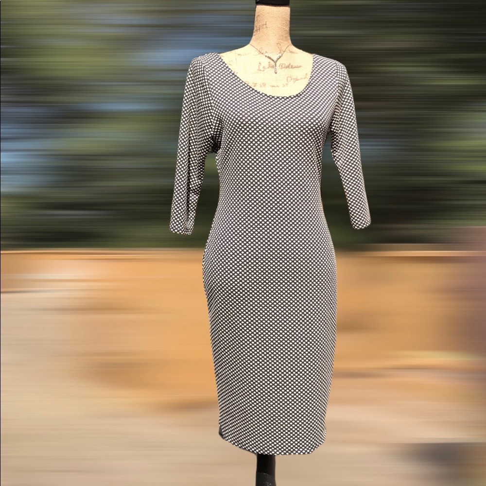 🛍 3/$20 DGNY  Polka Dot Black & White Dress - size XL ⭐️